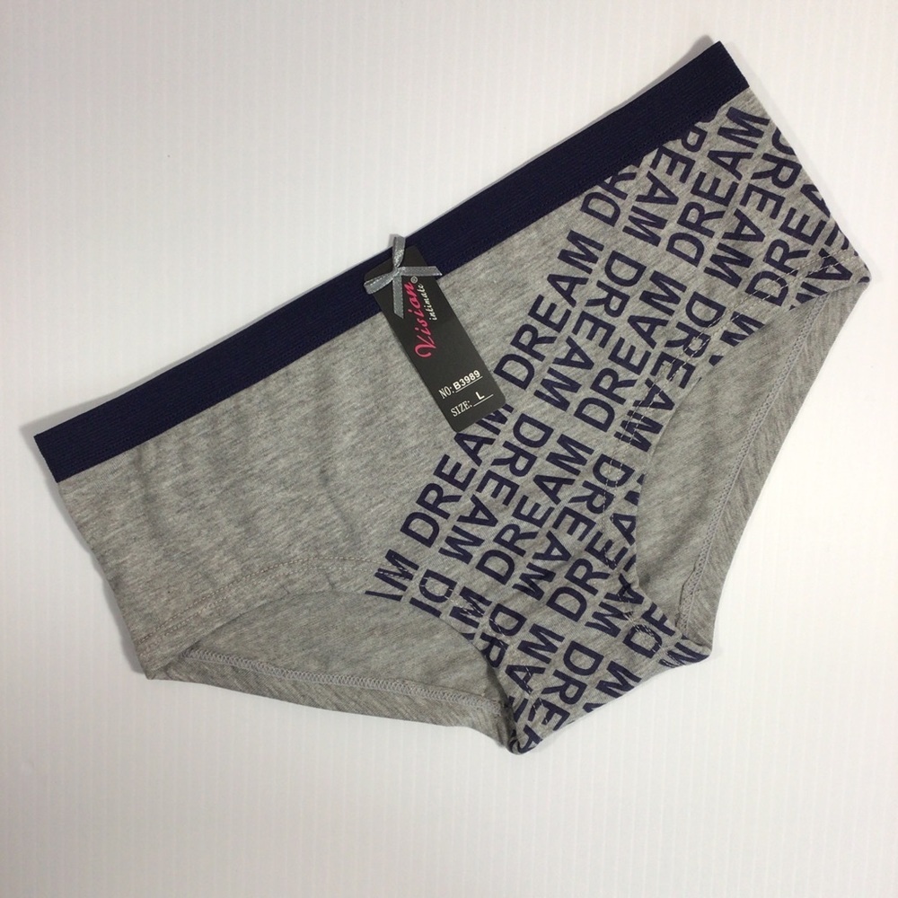 Vision Intimate Blue and Gray Dream Panties Underwear - Size Large